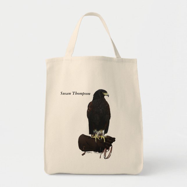 Harris Hawk on Glove Tote Bag (Front)