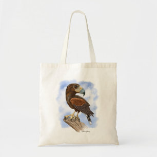 Harris Hawk On The Lookout Cartoon Tote Bag