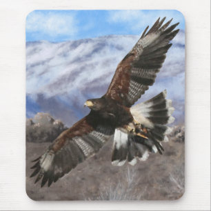 Harris Hawk- pastel Mouse Mat