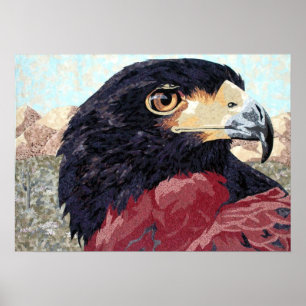 Harris Hawk-textile Poster