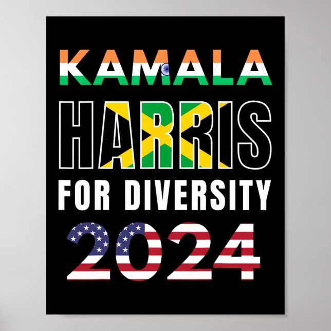 Harris India Jamaica Flag Diversity 2024  Poster (Front)
