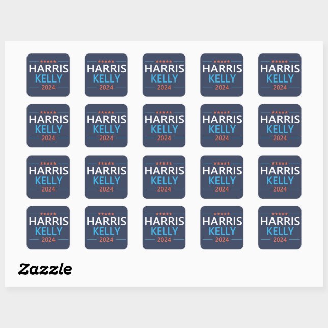 Harris Kelly 2024 Kamala Harris Democrat Square Sticker (Sheet)