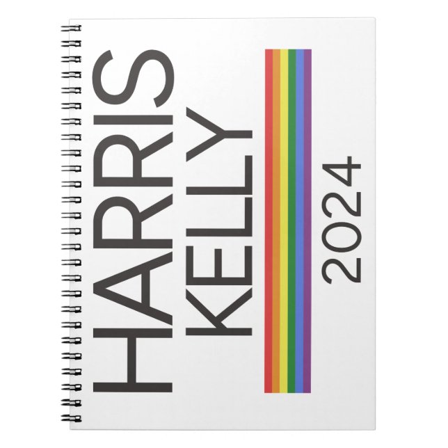 Harris Kelly 2024 LGBTQ Rainbow Pride Flag Notebook (Front)