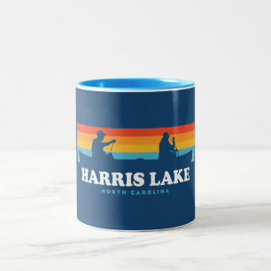 Harris Lake North Carolina Canoe Two-Tone Coffee Mug