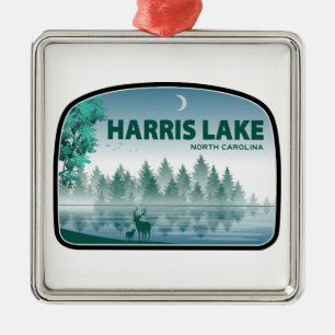 Harris Lake North Carolina Deer Metal Tree Decoration