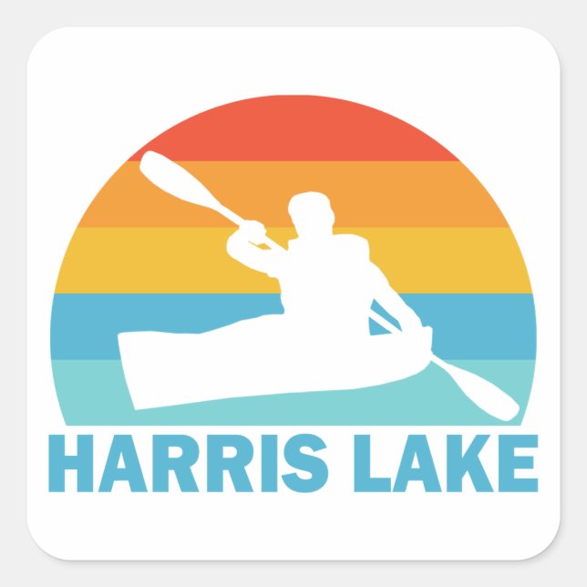 Harris Lake North Carolina Kayak Square Sticker (Front)
