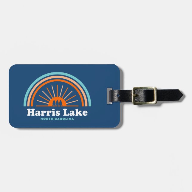 Harris Lake North Carolina Rainbow Luggage Tag (Front Horizontal)