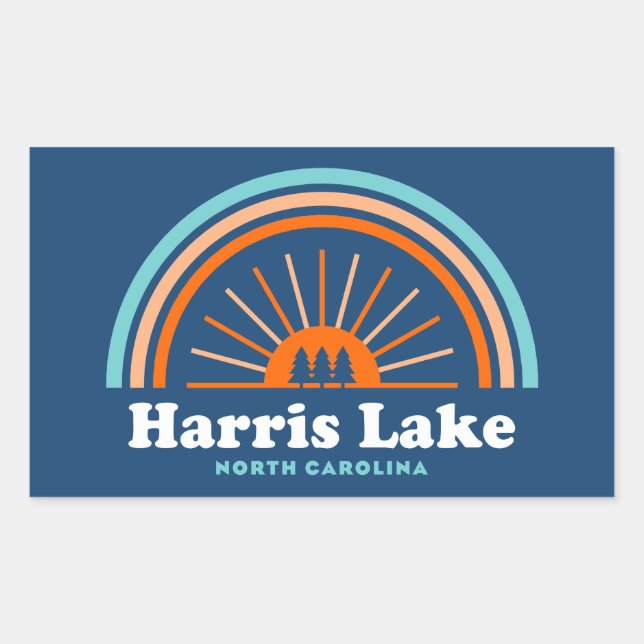 Harris Lake North Carolina Rainbow Rectangular Sticker (Front)
