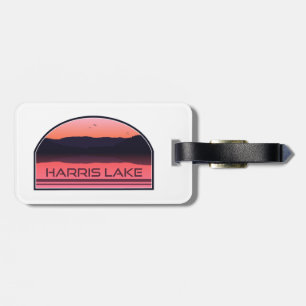 Harris Lake North Carolina Red Sunrise Luggage Tag