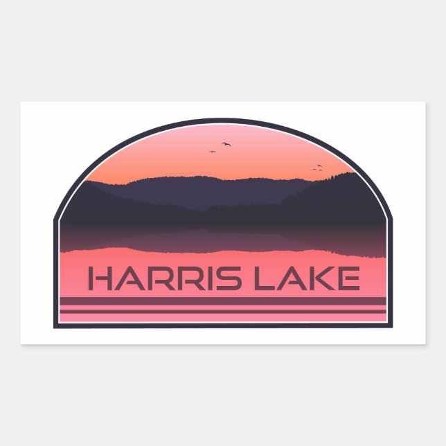 Harris Lake North Carolina Red Sunrise Rectangular Sticker (Front)