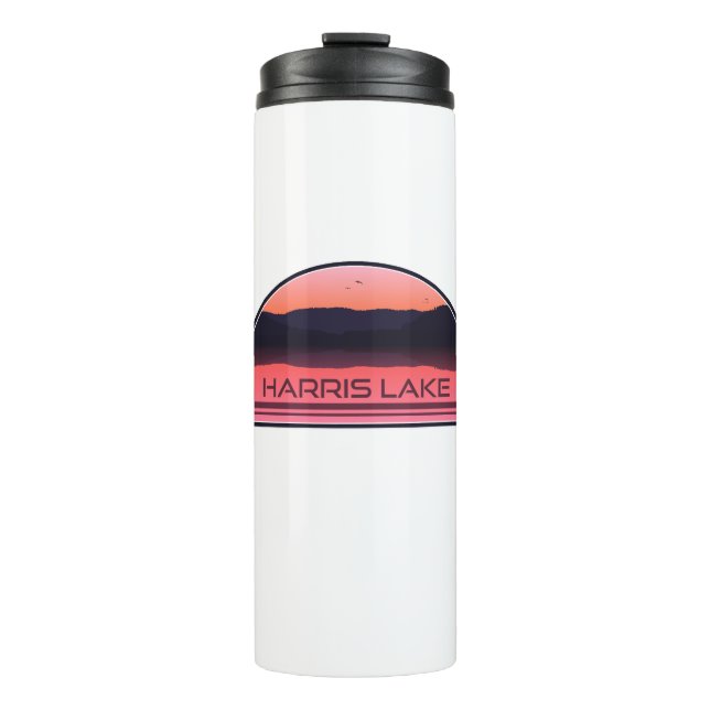 Harris Lake North Carolina Red Sunrise Thermal Tumbler (Front)