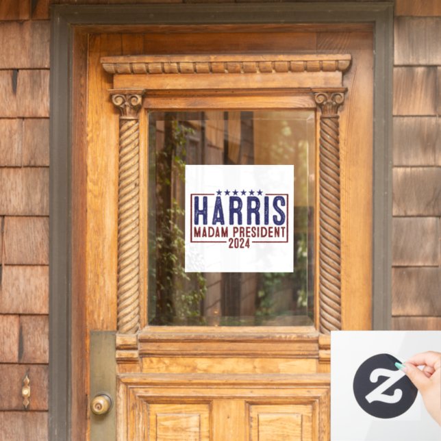 Harris Madam President 2024 Window Cling (Home Door)