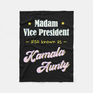 Harris Madam Vice President Aunty Fleece Blanket