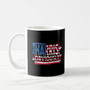 Harris Obviously American Flag font design men's Coffee Mug