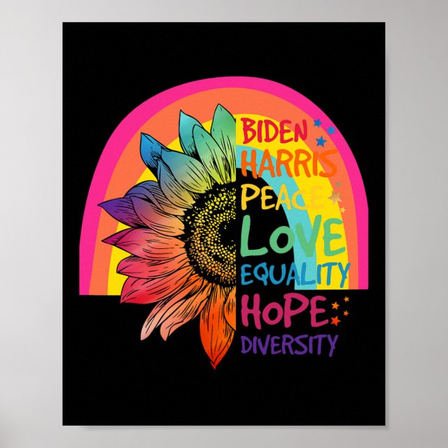 Harris Peace Love Equality Hope Diversity 1  Poster (Front)
