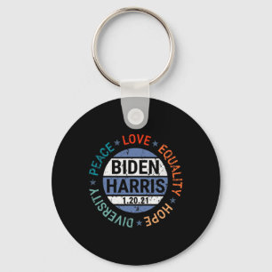 Harris Peace Love Equality Hope Diversity January  Key Ring