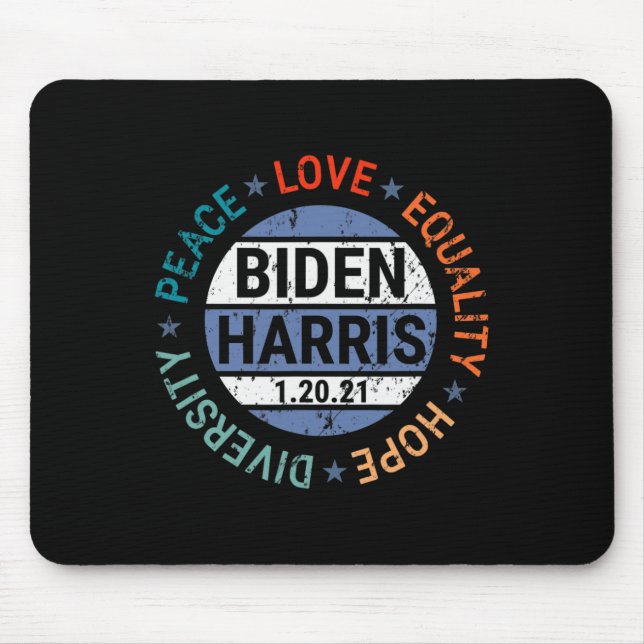 Harris Peace Love Equality Hope Diversity January  Mouse Mat (Front)