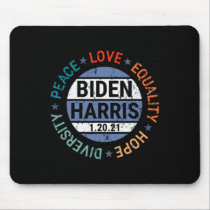 Harris Peace Love Equality Hope Diversity January Mouse Mat