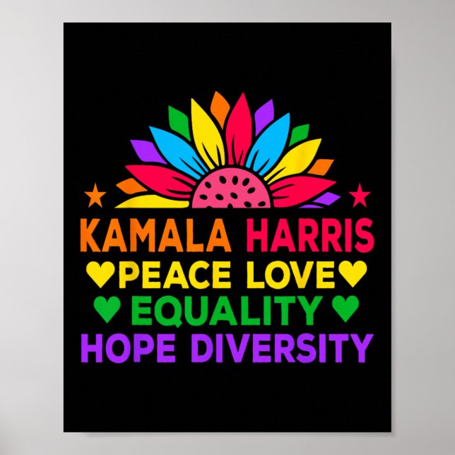 Harris Peace Love Equality Hope Diversity  Poster (Front)