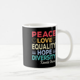 Harris Peace Love Equality Hope Diversity Retro Coffee Mug