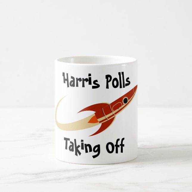 Harris Polls Taking Off Coffee Mug (Center)