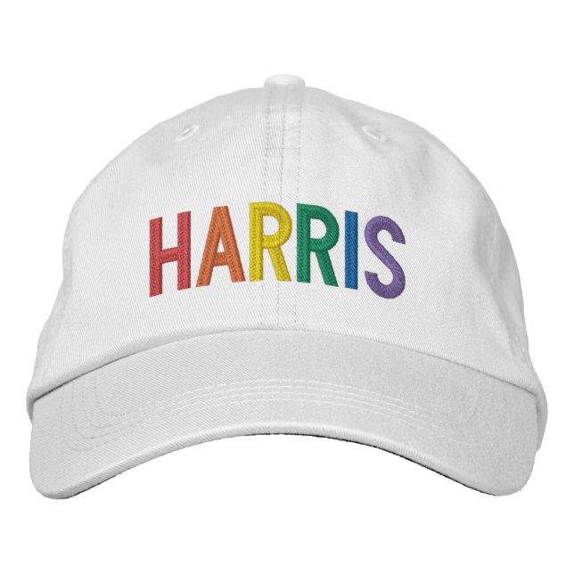 Harris rainbow typography lgbt gay pride embroidered hat (Front)