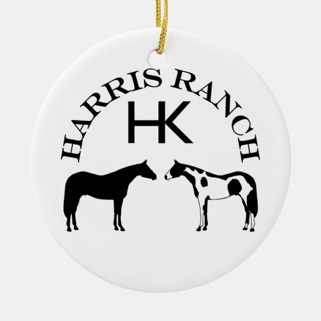 Harris Ranch Logo Ceramic Tree Decoration (Front)