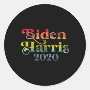 Harris Retro Rainbow Pride Biden Harris 2020 Classic Round Sticker