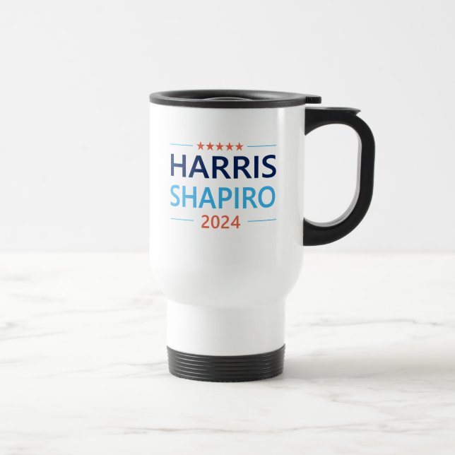 Harris Shapiro 2024 for President Kamala Travel Mug (Right)