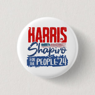 Harris Shapiro 2024 For the People US Flag 3 Cm Round Badge