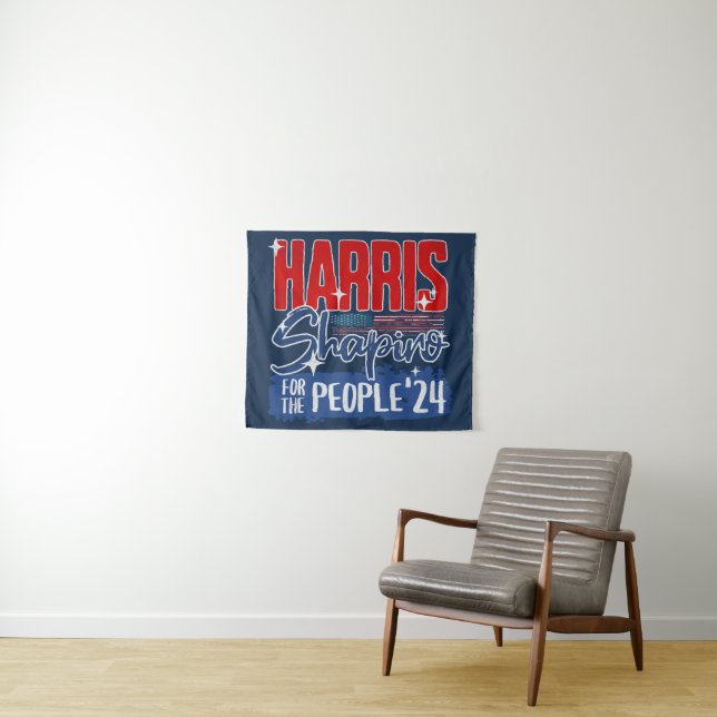 Harris Shapiro 2024 For the People US Flag Tapestry (In Situ (Horizontal))