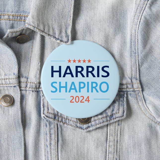 Harris Shapiro 2024 Kamala Harris Democrat 10 Cm Round Badge (In Situ)