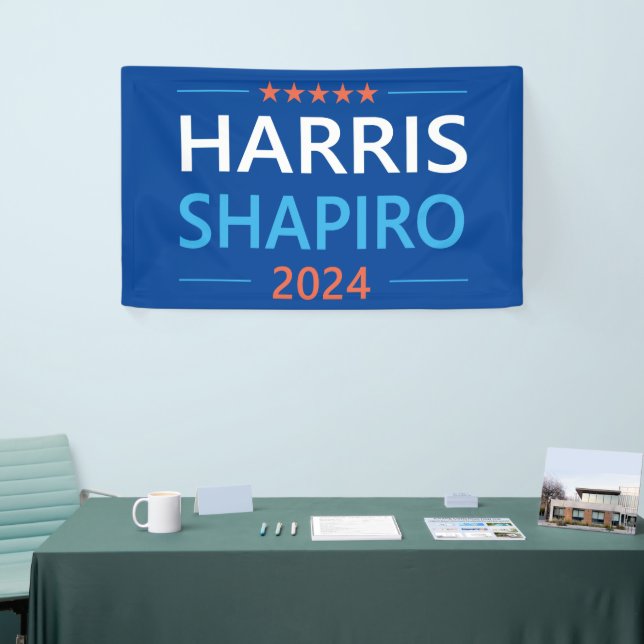 Harris Shapiro 2024 Kamala Harris Democrat Banner (Tradeshow)