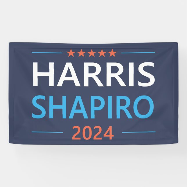 Harris Shapiro 2024 Kamala Harris Democrat Banner (Horizontal)
