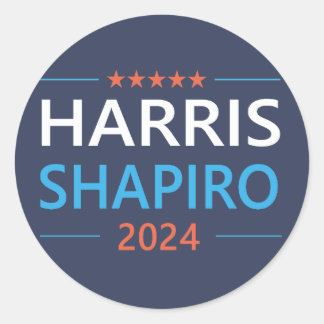 Harris Shapiro 2024 Kamala Harris Democrat Classic Round Sticker