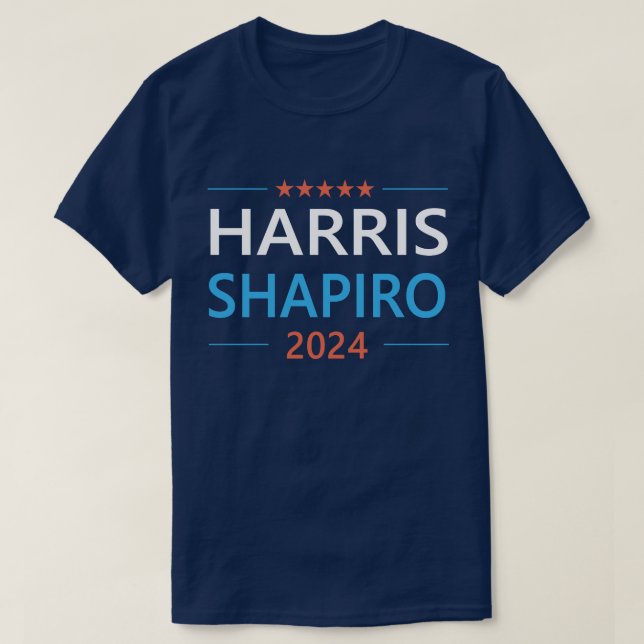 Harris Shapiro 2024 Kamala Harris Democrat T-Shirt (Design Front)