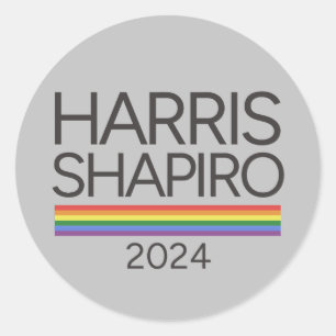 Harris Shapiro 2024 LGBTQ Pride Kamala Harris Classic Round Sticker
