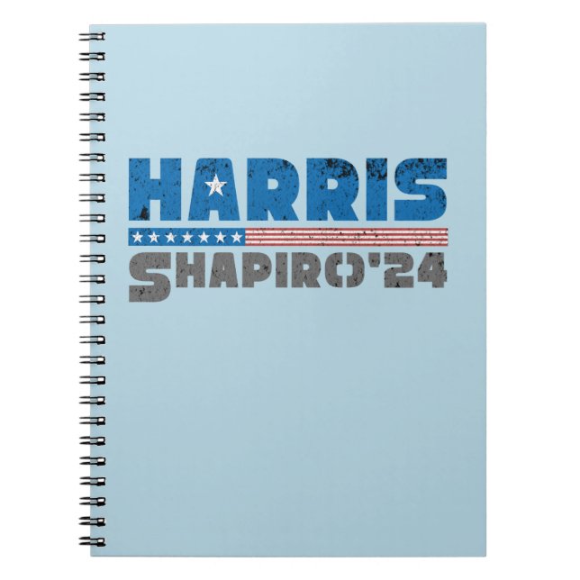 Harris Shapiro 2024 Patriotic Vintage Stripe Notebook (Front)