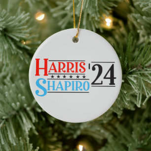 Harris Shapiro 2024 Retro Campaign Ceramic Tree Decoration