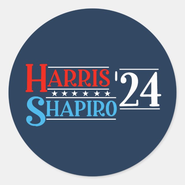 Harris Shapiro 2024 Retro Campaign Classic Round Sticker (Front)