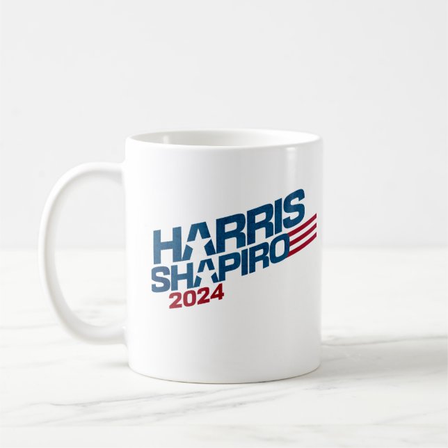 Harris Shapiro 2024 Stars and Stripes Patriotic Coffee Mug (Left)