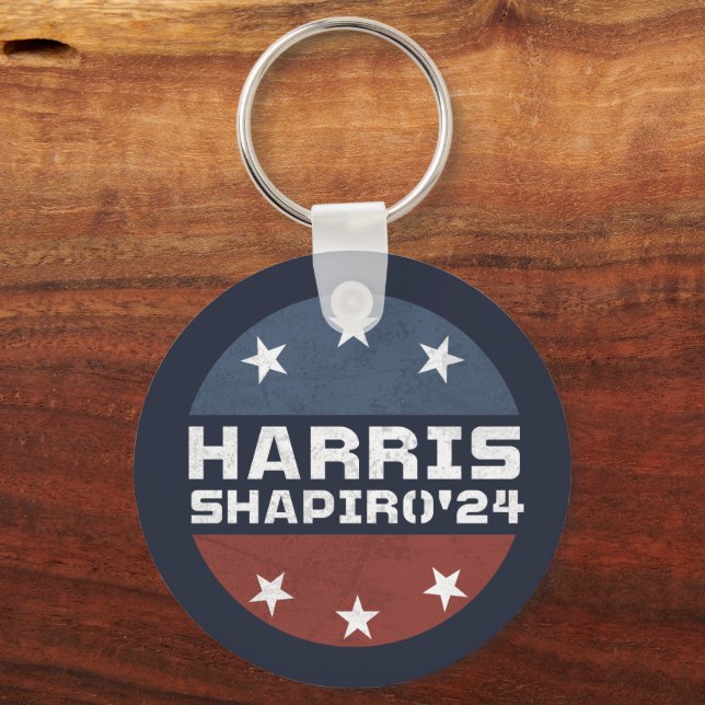 Harris Shapiro 2024 Vintage Red Blue Key Ring (Back)