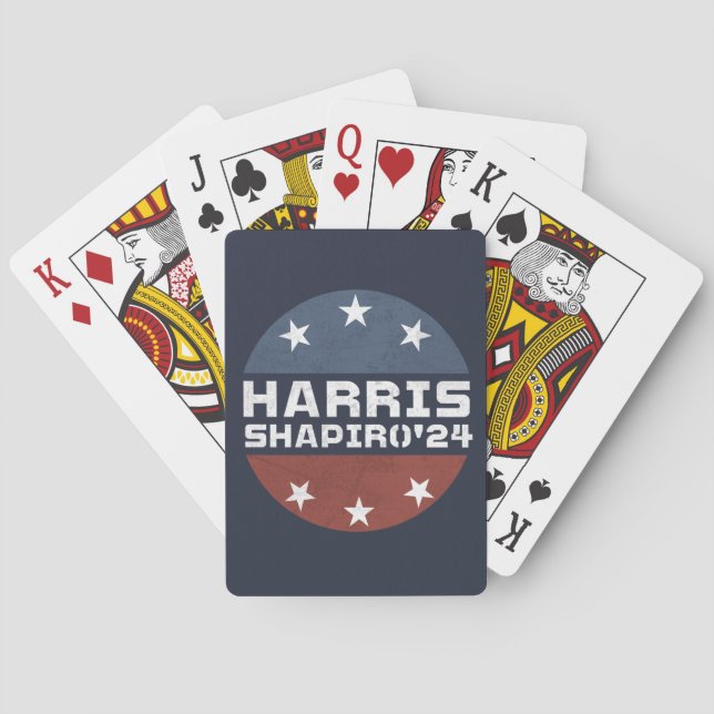 Harris Shapiro 2024 Vintage Red Blue Playing Cards (Back)