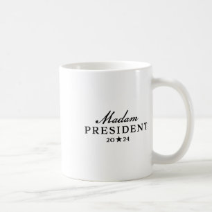 Harris Simple Script Feminine Madam President 2024 Coffee Mug