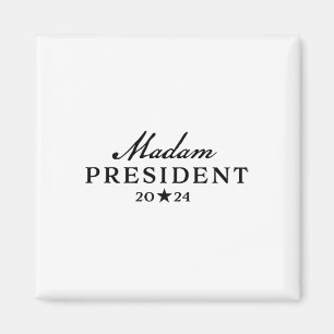 Harris Simple Script Feminine Madam President 2024 Magnet