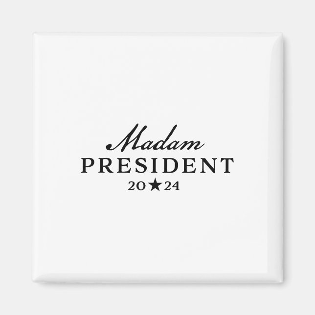 Harris Simple Script Feminine Madam President 2024 Magnet (Front)