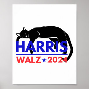Harris Tim Waltz Harris Waltz 2024 Harris Cat  Poster