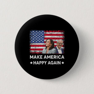 Harris Tim Waltz WAlzheimer 2024 Make America Happ 6 Cm Round Badge