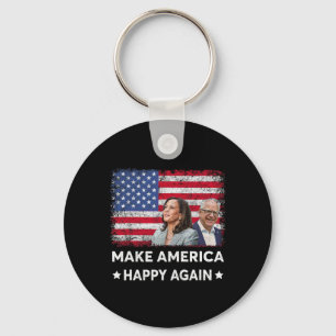 Harris Tim Waltz WAlzheimer 2024 Make America Happ Key Ring