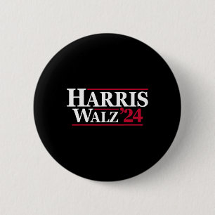 Harris Tim Walz 2024 24 For President Brat Usa Tee 6 Cm Round Badge